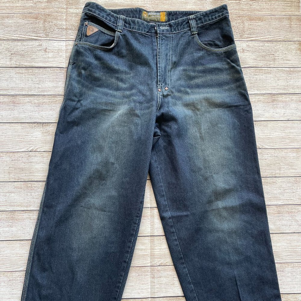 Akademiks wide leg denim carpenter jeans 36x32 baggy hip hop Vintage